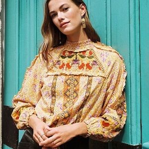 Anthropologie Goldie Maeve Embroidered Blouse 4